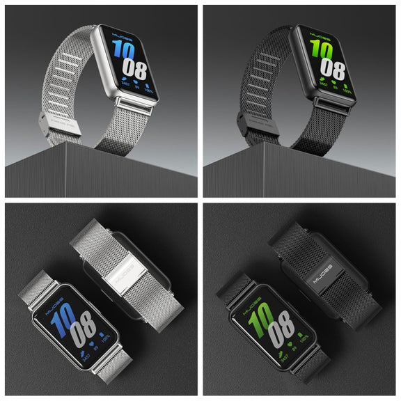 For Samsung Galaxy Fit 3 Mijobs Milan Buckle Metal Watch Band(Black)