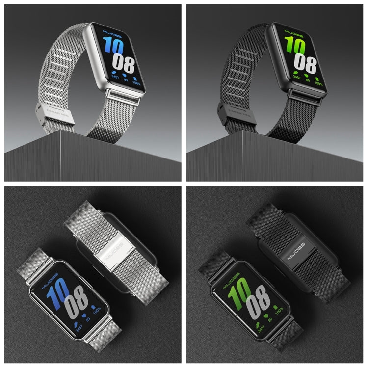 For Samsung Galaxy Fit 3 Mijobs Milan Buckle Metal Watch Band(Black)