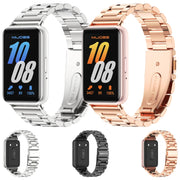 For Samsung Galaxy Fit 3 Mijobs Three-Beads Metal Watch Band(Rose Gold)