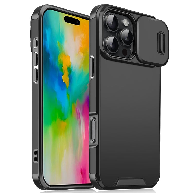 For iPhone 16 Pro Sliding Camshield TPU + PC Phone Case(Black) - iPhone 16 Pro Cases by PMC TechLife | Online Shopping South Africa | PMC TechLife | Buy Now Pay Later Mobicred