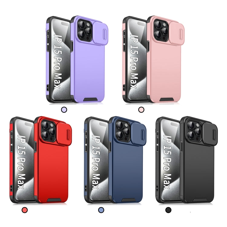 For iPhone 16 Pro Sliding Camshield TPU + PC Phone Case(Red)
