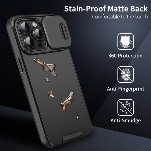 For iPhone 16 Pro Sliding Camshield TPU + PC Phone Case(Red)