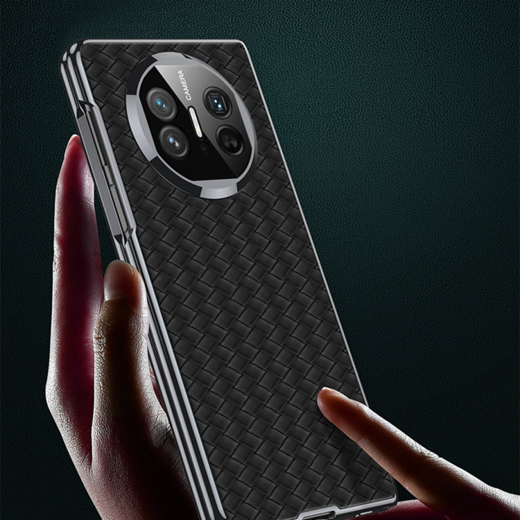 For Huawei Mate X5 GKK Leather Ultra-thin Electroplating Woven Texture Shockproof Phone Case(Black)