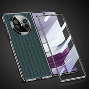 For Huawei Mate X5 GKK Leather Ultra-thin Electroplating Woven Texture Shockproof Phone Case(Green)