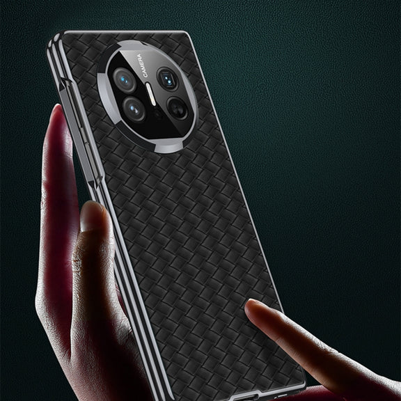 For Huawei Mate X5 GKK Leather Ultra-thin Electroplating Woven Texture Shockproof Phone Case(Green)