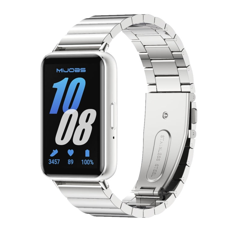 For Samsung Galaxy Fit 3 Mijobs Bamboo Metal Watch Band(Silver) - free shipping - PMc TechLife - Order now!