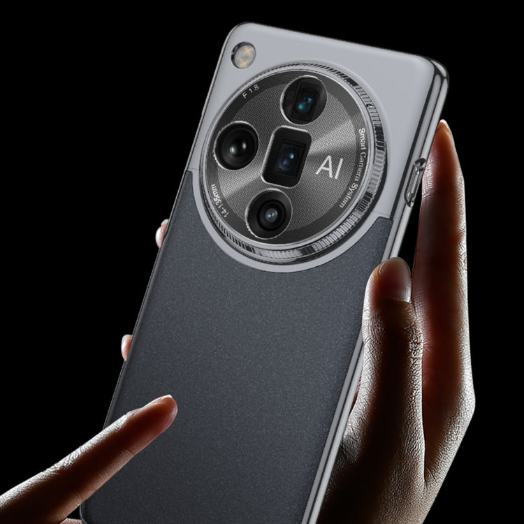 For OPPO Find X7 Ultra GKK Mortise-Tenon Connection Contrast Color Frosted AG Shockproof Phone Case(Black)