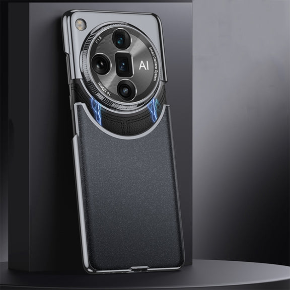 For OPPO Find X7 Ultra GKK Mortise-Tenon Connection Contrast Color Frosted AG Shockproof Phone Case(Black)
