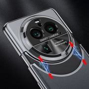 For OPPO Find X6 Pro GKK Mortise-Tenon Connection Contrast Color Frosted AG Shockproof Phone Case(Brown)