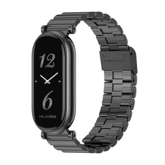 For Xiaomi Mi Band 8 Mijobs GT4 Bamboo Buckle Metal Watch Band(Black)