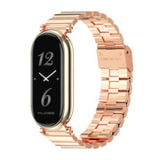 For Xiaomi Smart Band 10 / 9 / 8 Mijobs GT4 Bamboo Buckle Metal Watch Band(Rose Gold)