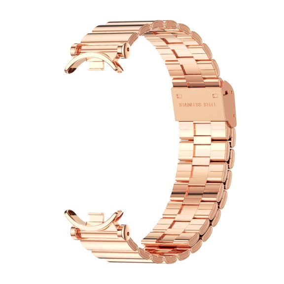 For Xiaomi Smart Band 10 / 9 / 8 Mijobs GT4 Bamboo Buckle Metal Watch Band(Rose Gold)
