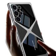 For Samsung Galaxy S24 Ultra GKK Leather Electroplating Supersonic Speed Shockproof Phone Case(Black)