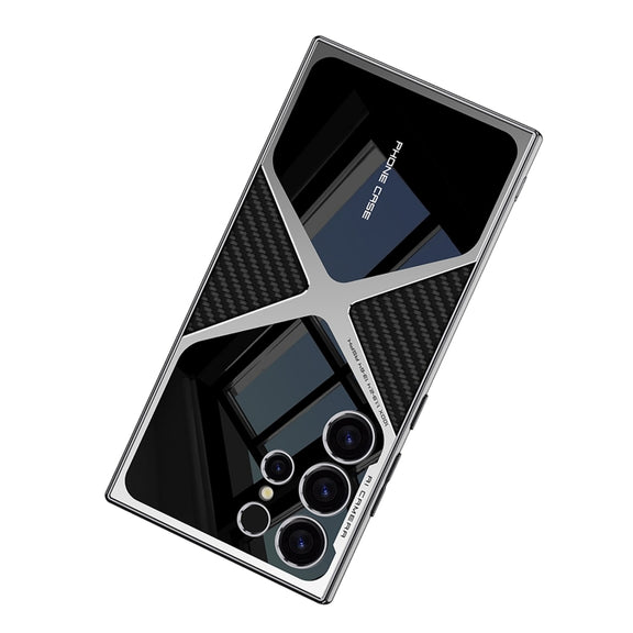 For Samsung Galaxy S24 Ultra GKK Leather Electroplating Supersonic Speed Shockproof Phone Case(Black)