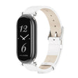 For Xiaomi Mi Band 8 / 9 / 9 NFC Mijobs GT4 First Layer Cowhide Watch Band(White Silver) - Watch Bands by MIJOBS | Online Shopping South Africa | PMc TechLife | Buy Now Pay Later Mobicred