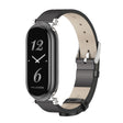 For Xiaomi Smart Band 10 / 9 / 8 Mijobs GT4 First Layer Cowhide Watch Band(Black Silver) - free shipping - PMc TechLife - Order now!