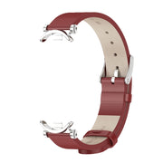 For Xiaomi Smart Band 10 / 9 / 8 Mijobs GT4 First Layer Cowhide Watch Band(Red Silver)