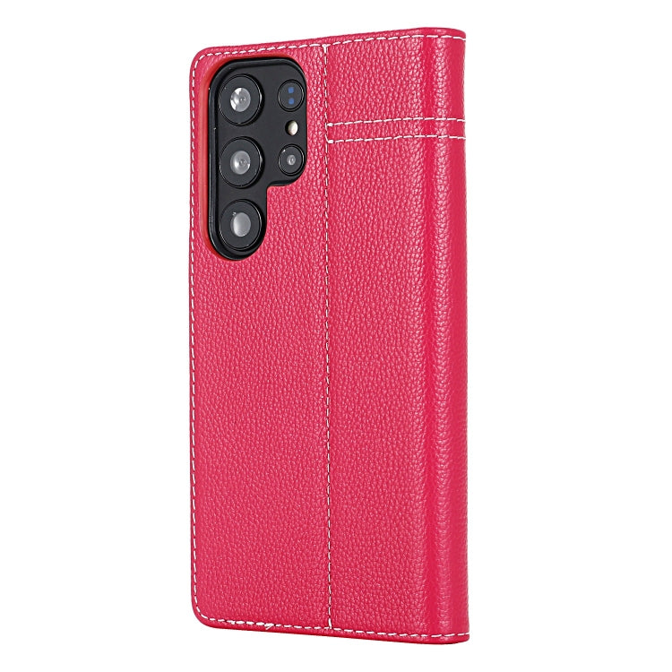 For Samsung Galaxy S24+ 5G GEBEI Top-grain Horizontal Flip Leather Phone Case(Rose Red)