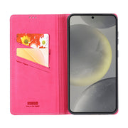 For Samsung Galaxy S24+ 5G GEBEI Top-grain Horizontal Flip Leather Phone Case(Rose Red)