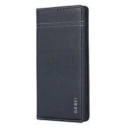 For Samsung Galaxy S24 Ultra 5G GEBEI Top-grain Horizontal Flip Leather Phone Case(Blue)