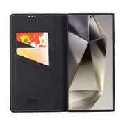 For Samsung Galaxy S24 Ultra 5G GEBEI Top-grain Horizontal Flip Leather Phone Case(Black)