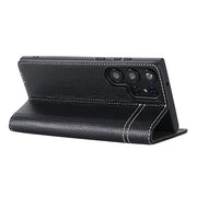 For Samsung Galaxy S24 Ultra 5G GEBEI Top-grain Horizontal Flip Leather Phone Case(Black)