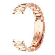 For Xiaomi Smart Band 10 / 9 / 8 Mijobs GT4 Three Beads Metal Watch Band(Rose Gold)