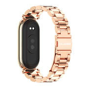 For Xiaomi Smart Band 10 / 9 / 8 Mijobs GT4 Three Beads Metal Watch Band(Rose Gold)