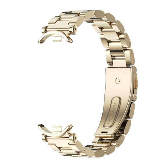 For Xiaomi Smart Band 10 / 9 / 8 Mijobs GT4 Three Beads Metal Watch Band(Light Gold)