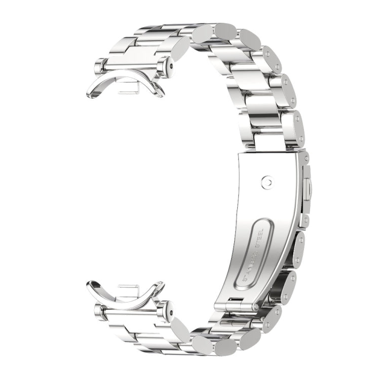 For Xiaomi Smart Band 10 / 9 / 8 Mijobs GT4 Three Beads Metal Watch Band(Silver)