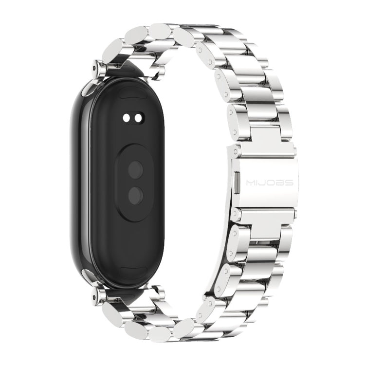 For Xiaomi Smart Band 10 / 9 / 8 Mijobs GT4 Three Beads Metal Watch Band(Silver)