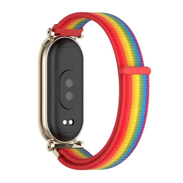 For Xiaomi Mi Band 8 / 9 / 9 NFC Mijobs GT4 Breathable Nylon Loop Watch Band(Rainbow Light Gold) - Watch Bands by MIJOBS | Online Shopping South Africa | PMc TechLife | Buy Now Pay Later Mobicred