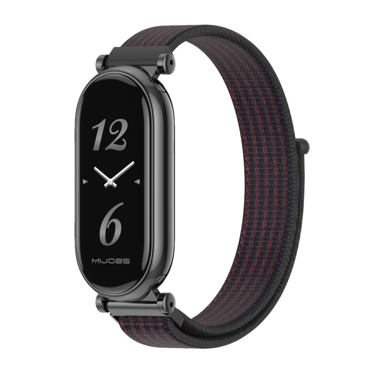 For Xiaomi Smart Band 10 / 9 / 8 Mijobs GT4 Breathable Nylon Loop Watch Band(Black Red) - free shipping - PMc TechLife - Order now!