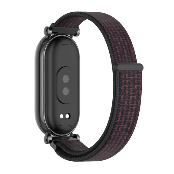 For Xiaomi Smart Band 10 / 9 / 8 Mijobs GT4 Breathable Nylon Loop Watch Band(Black Red)