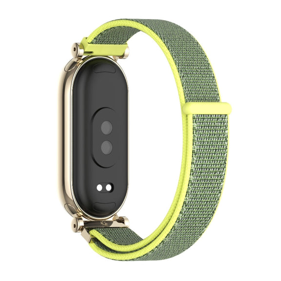 For Xiaomi Smart Band 10 / 9 / 8 Mijobs GT4 Breathable Nylon Loop Watch Band(Bright Yellow Light Gold)
