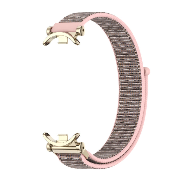 For Xiaomi Smart Band 10 / 9 / 8 Mijobs GT4 Breathable Nylon Loop Watch Band(Pink Light Gold)