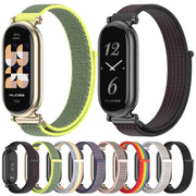 For Xiaomi Smart Band 10 / 9 / 8 Mijobs GT4 Breathable Nylon Loop Watch Band(Pink Light Gold)