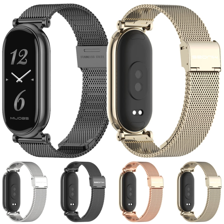 For Xiaomi Smart Band 10 / 9 / 8 Mijobs GT4 Milan Buckle Metal Watch Band(Silver)