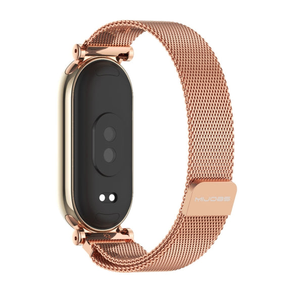 For Xiaomi Smart Band 10 / 9 / 8 Mijobs GT4 Milan Magnetic Metal Watch Band(Rose Gold)