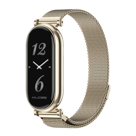 For Xiaomi Smart Band 10 / 9 / 8 Mijobs GT4 Milan Magnetic Metal Watch Band(Light Gold)