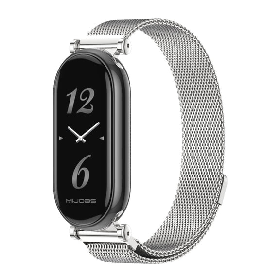 For Xiaomi Smart Band 10 / 9 / 8 Mijobs GT4 Milan Magnetic Metal Watch Band(Silver)