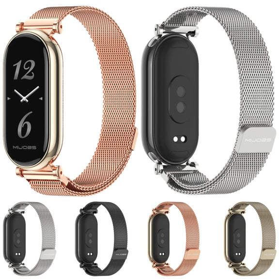 For Xiaomi Smart Band 10 / 9 / 8 Mijobs GT4 Milan Magnetic Metal Watch Band(Black)