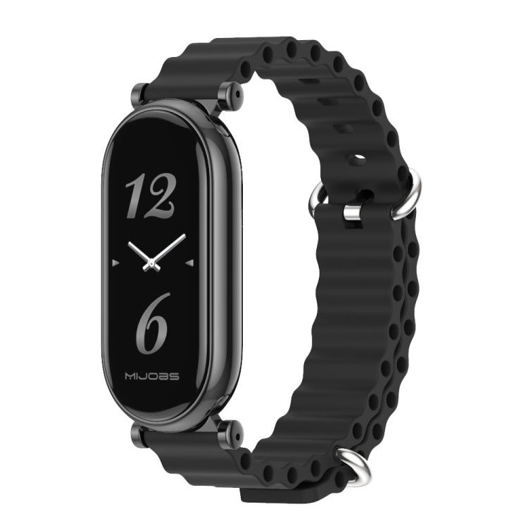 For Xiaomi Mi Band 8 / 9 / 9 NFC Mijobs GT4 Marine Silicone Breathable Watch Band(Black) - Watch Bands by MIJOBS | Online Shopping South Africa | PMc TechLife | Buy Now Pay Later Mobicred