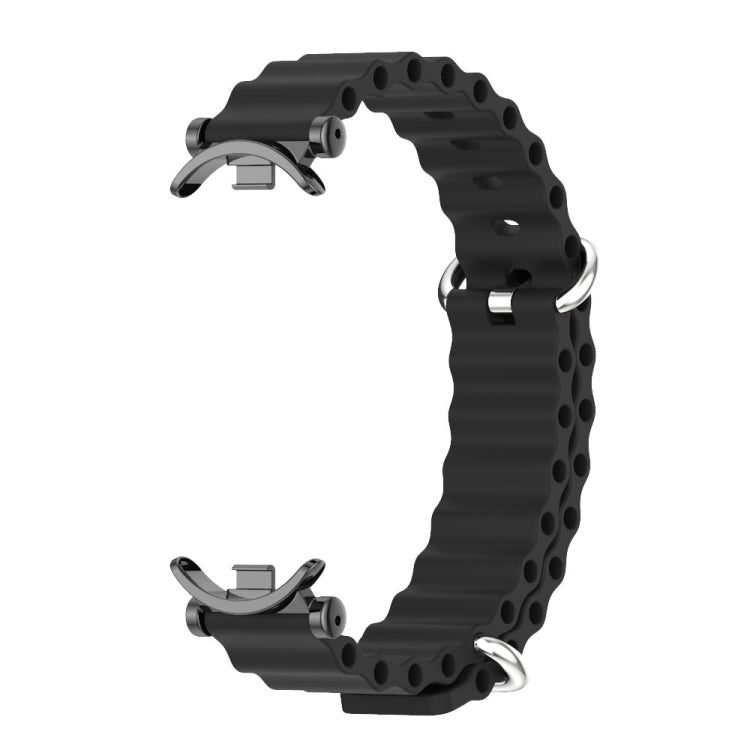 For Xiaomi Mi Band 8 / 9 / 9 NFC Mijobs GT4 Marine Silicone Breathable Watch Band(Black) - Watch Bands by MIJOBS | Online Shopping South Africa | PMc TechLife | Buy Now Pay Later Mobicred