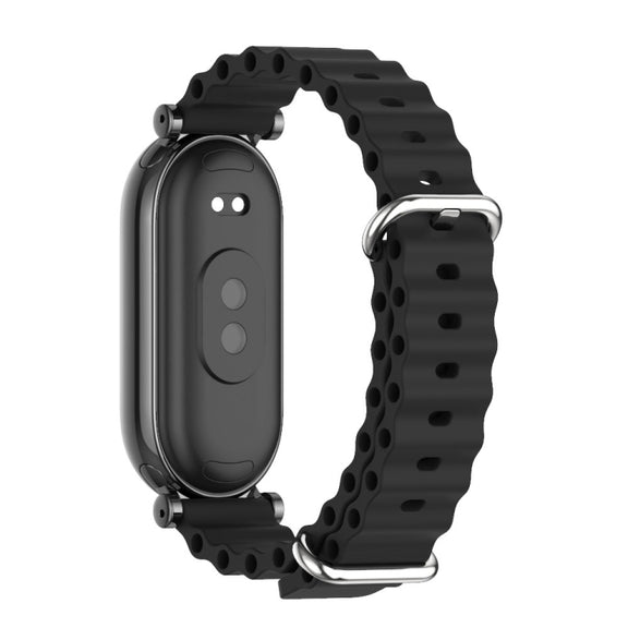 For Xiaomi Mi Band 8 / 9 / 9 NFC Mijobs GT4 Marine Silicone Breathable Watch Band(Black)