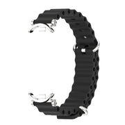 For Xiaomi Smart Band 10 / 9 / 8 Mijobs GT4 Marine Silicone Breathable Watch Band(Black Silver)