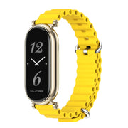 For Xiaomi Smart Band 10 / 9 / 8 Mijobs GT4 Marine Silicone Breathable Watch Band(Yellow Light Gold)