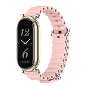 For Xiaomi Smart Band 10 / 9 / 8 Mijobs GT4 Marine Silicone Breathable Watch Band(Pink Light Gold)