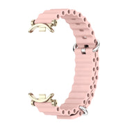 For Xiaomi Smart Band 10 / 9 / 8 Mijobs GT4 Marine Silicone Breathable Watch Band(Pink Light Gold)