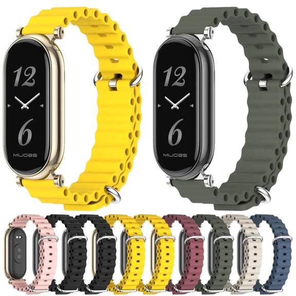 For Xiaomi Mi Band 8 / 9 / 9 NFC Mijobs GT4 Marine Silicone Breathable Watch Band(Black)